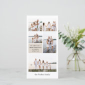 Beige Chic Modern Neutraal 5 foto Elegant Tall Feestdagenkaart (Staand voorkant)