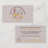 Beige Chicken Hen Egg Farmhouse Visitekaartje (Voorkant / Achterkant)