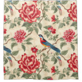 beige chinoiserie douchegordijn (Voorkant)