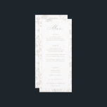 Beige Chinoiserie Floral Wedding Menu<br><div class="desc">Regency Era Beige Chinoiserie Garden Floral,  trouwmenu. Kenmerken,  elegante Chinoiserie Style tuinflorpatroonondersteuning en lijst aan de voorkant.</div>