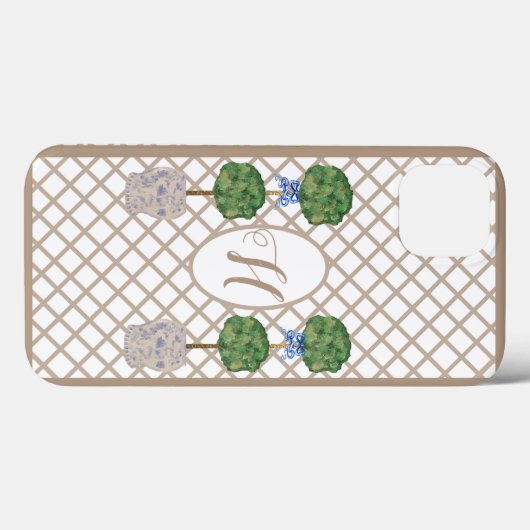 Beige Chinoiserie Ginger Jar Jars Topiary Basket Case-Mate iPhone Case (Achterkant (horizontaal))