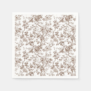 Beige Chinoiserie Rozen Tuin Cocktailservetjes Servet
