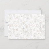 Beige Chinoiserie Wedding QR Code Kaart (Achterkant)
