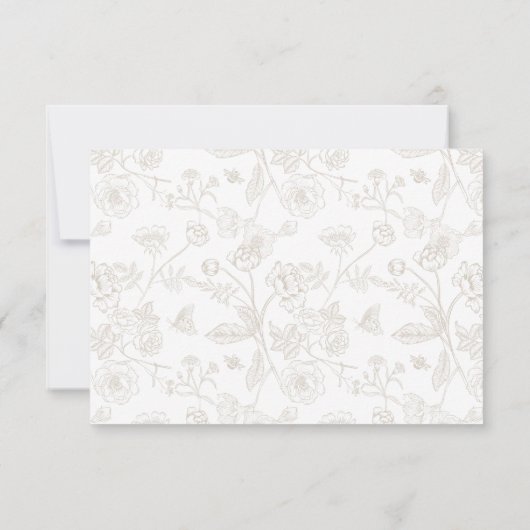 Beige Chinoiserie Wedding QR Code Kaart (Achterkant)