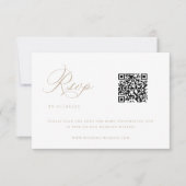 Beige Chinoiserie Wedding QR Code RSVP Kaartje (Voorkant)