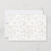 Beige Chinoiserie Wedding QR Code RSVP Kaartje (Achterkant)
