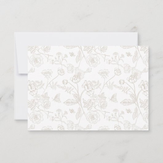 Beige Chinoiserie Wedding QR Code RSVP Kaartje (Achterkant)