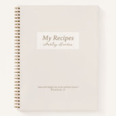 Beige Christelijk Proverbs 31:3 Verse Recipe Book Notitieboek (Voorkant)