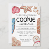 Beige Christmas Cookie Exchange Kaart (Voorkant)