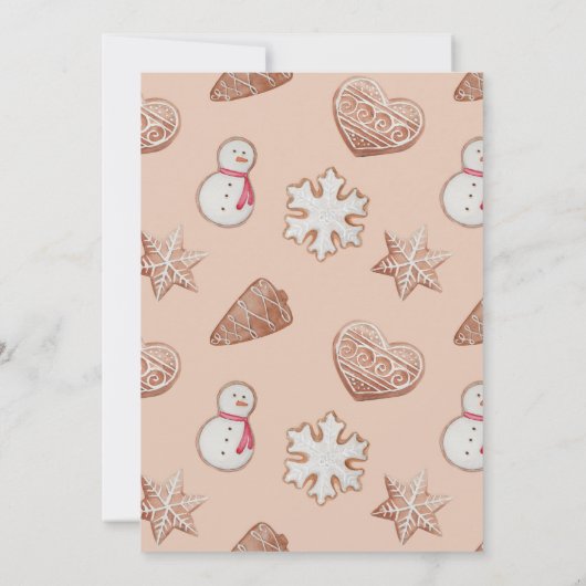 Beige Christmas Cookie Exchange Kaart (Achterkant)