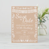 Beige Cielito Lindo Save the Date 40e Verjaardag Kaart (Staand voorkant)