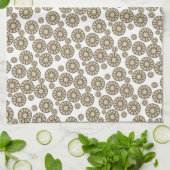 Beige Circular White Kitchen Hand Towel Theedoek (Gevouwen)