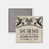 Beige cirkels sparen de Magnet van de Datum (Voorkant / Achterkant)