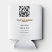 BEIGE CLASSIC ELEGANT PAAR QR SAVE THE DATE BLIKJESKOELER (Achterkant)