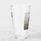 BEIGE CLASSIC ELEGANT PAAR QR SAVE THE DATE GLAS (Rechts)