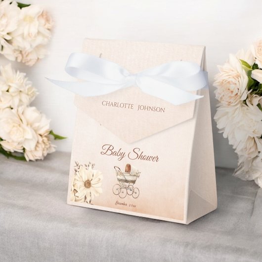 Beige Classic Genderneutraal Baby shower Bedankdoosjes