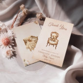  Beige Classic Genderneutraal Baby shower Bedankkaart