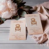  Beige Classic Genderneutraal Baby shower Bedankkaart