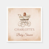 Beige Classic Genderneutraal Baby shower Servet (Voorkant)