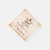 Beige Classic Genderneutraal Baby shower Servet (Hoek)