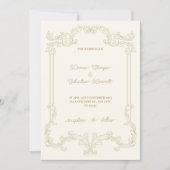 Beige Classic  Lijst bruiloft uitnodiging (Voorkant)