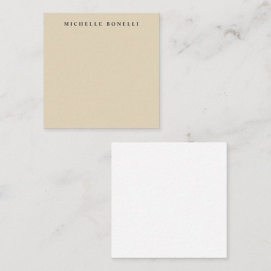 Beige Classical Plain Professional Notitiekaartje (Voorkant / Achterkant)
