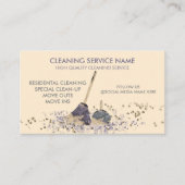 Beige Classy Dirty Janitorial Schoonmaak Service Visitekaartje (Voorkant)