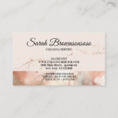 Beige Classy Maid Cleaning Services Watercolor Visitekaartje (Achterkant)