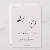 Beige Classy Wedding Invitation Minimal Kaart (Voorkant)