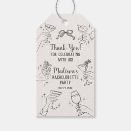 Beige Cocktail Party Retro Bachelorette Favoriet Cadeaulabel