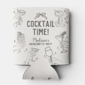 Beige Cocktail Party Retro Bachelorette Favorieten Blikjeskoeler (Achterkant)