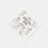 Beige Cocktail Party Retro Bachelorette Party Servet (Hoek)