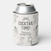 Beige Cocktail Party Retro Trouwjurk Favorieten Blikjeskoeler (Blikje Achterkant)