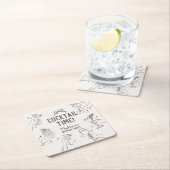 Beige Cocktail Party Retro Verjaardagsfeest Kartonnen Onderzetters (Insitu)