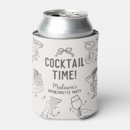 Beige Cocktailparty Retro Bruidsfeest favors Blikjeskoeler
