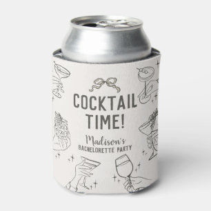 Beige Cocktailparty Retro Bruidsfeest favors Blikjeskoeler