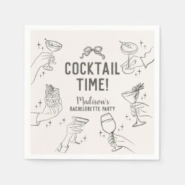 Beige Cocktailparty Retro Meisjesuitje Servet