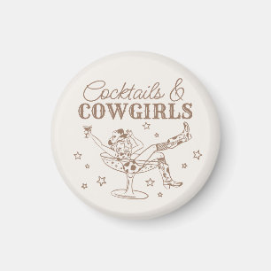 Beige Cocktails en Cowgirls Bruidsfeestcadeaus Magneet