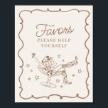 Beige Cocktails en Cowgirls Rodeo Favors Sign Poster<br><div class="desc">Maak je klaar om je bruid in echte Nashville-stijl te vieren met dit Cocktails en Cowgirls-Collectie! Met een chique cowgirl die loungt in een cocktailglas en neutrale beige en bruine accenten, geeft het Nashville Girls Night-vibes. Pak je laarzen en je besties, want dit wordt een feest om te onthouden! ★...</div>