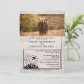 Beige Colorado Passport Wedding Kaart (Staand voorkant)