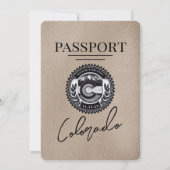 Beige Colorado Passport Wedding Kaart (Achterkant)