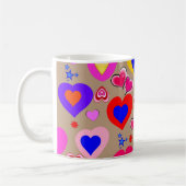 Beige Colorful Hearts Mok (Links)