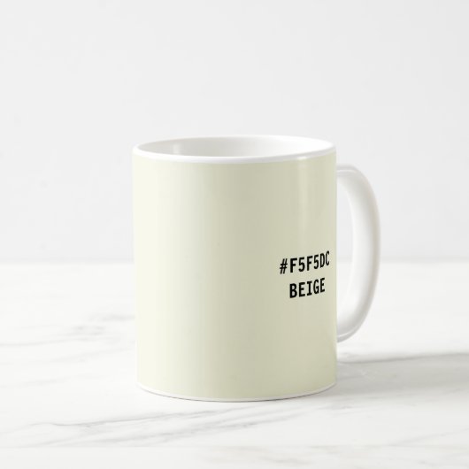 Beige Colour hex Code Mok (Voorkant rechts)