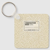 Beige Composition Notitieboek Sleutelhanger (Voorkant)