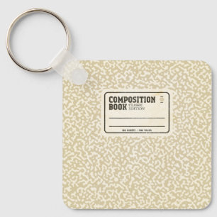 Beige Composition Notitieboek Sleutelhanger