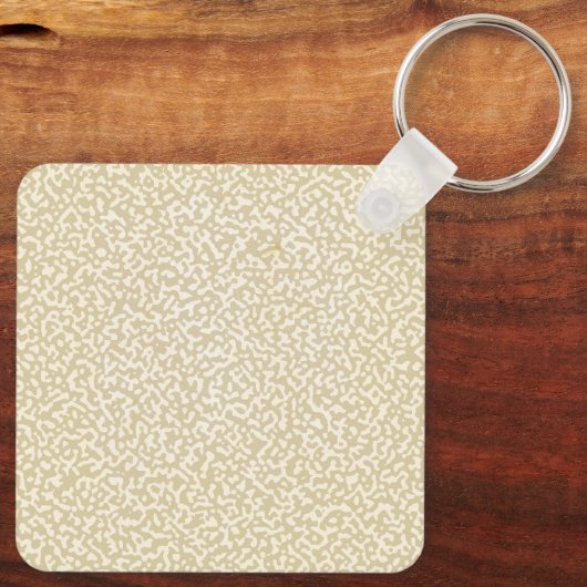 Beige Composition Notitieboek Sleutelhanger (Achterkant)