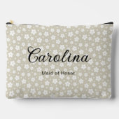 Beige Confetti Bloemen Bruidsmeisje Etui (Voorkant)