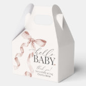 Beige Coquette Boog Meisje Baby shower Gift Bedankdoosjes (Voorkant)