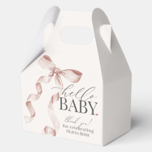 Beige Coquette Boog Meisje Baby shower Gift Bedankdoosjes