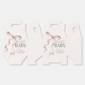 Beige Coquette Boog Meisje Baby shower Gift Bedankdoosjes (Ongevouwen)